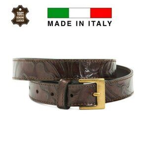 NWT BERGE Made In Italy Foral Leather Belt size: M, L